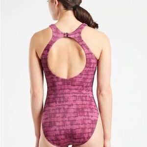 Athleta Purple Tie-Dye One Piece Swimsuit